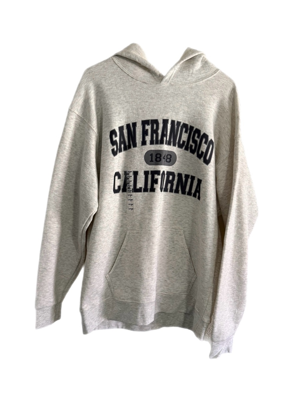 San Francisco Graphic Pullover Cream Hoodie Unisex Size L